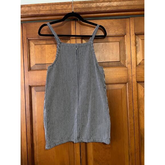 Roxy Women's Striped Overall Pinafore Dress Navy White Cotton Casual Size XS - Picture 6 of 14